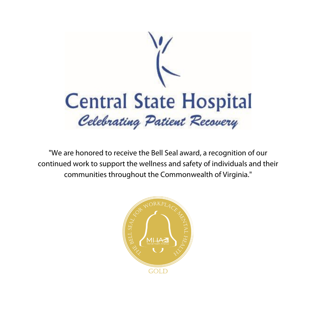 Central State Hospital Logo with gold Bell Seal