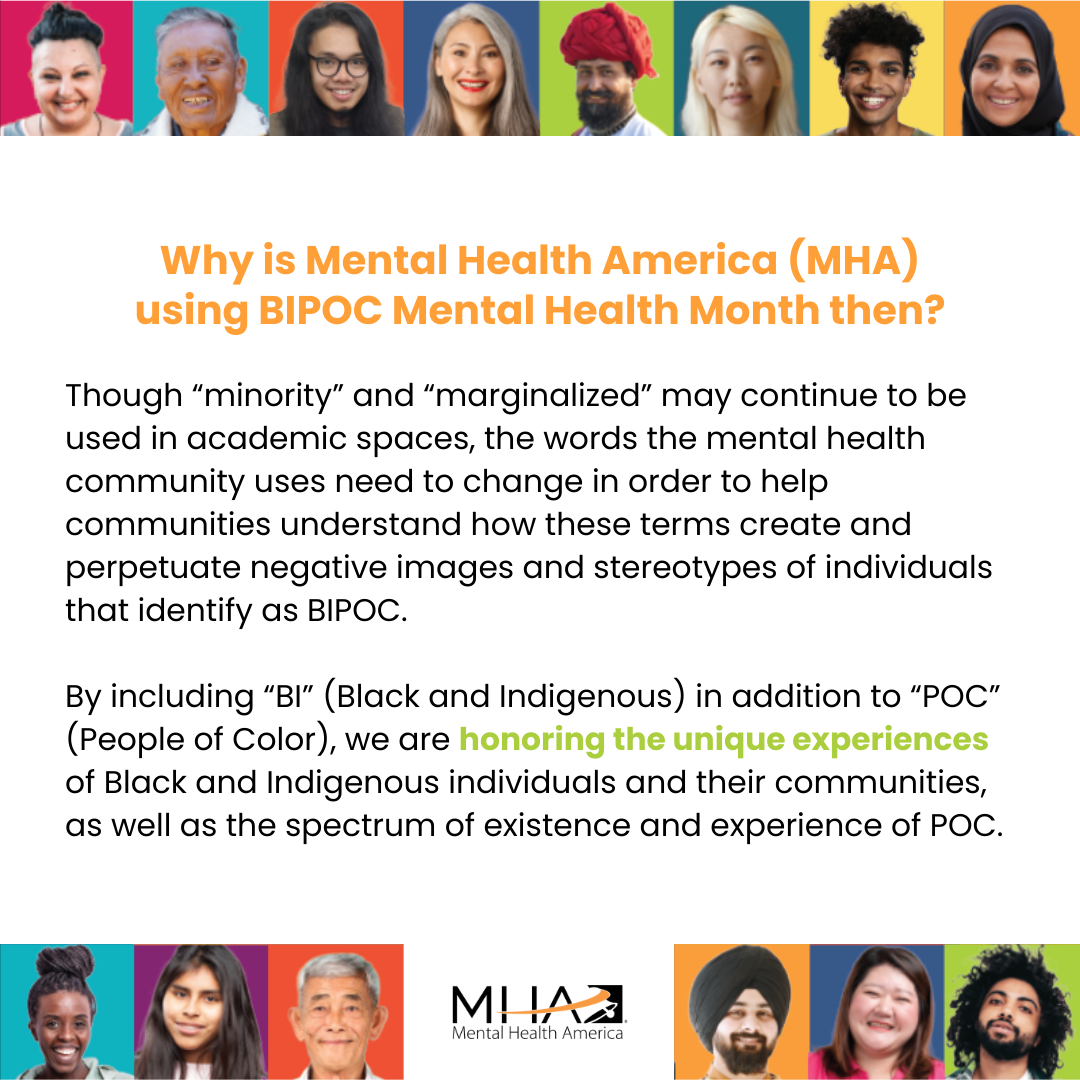 By including Black and Indigenous in addition to People of Color, we are honoring the unique experience of Black and Indigenous individuals and their communities, as well as the spectrum of existence and experience of POC.