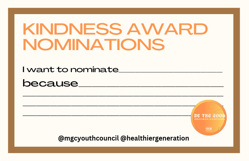 Certificate with Kindness Award Nominations | I want to nominate ___ | because ___