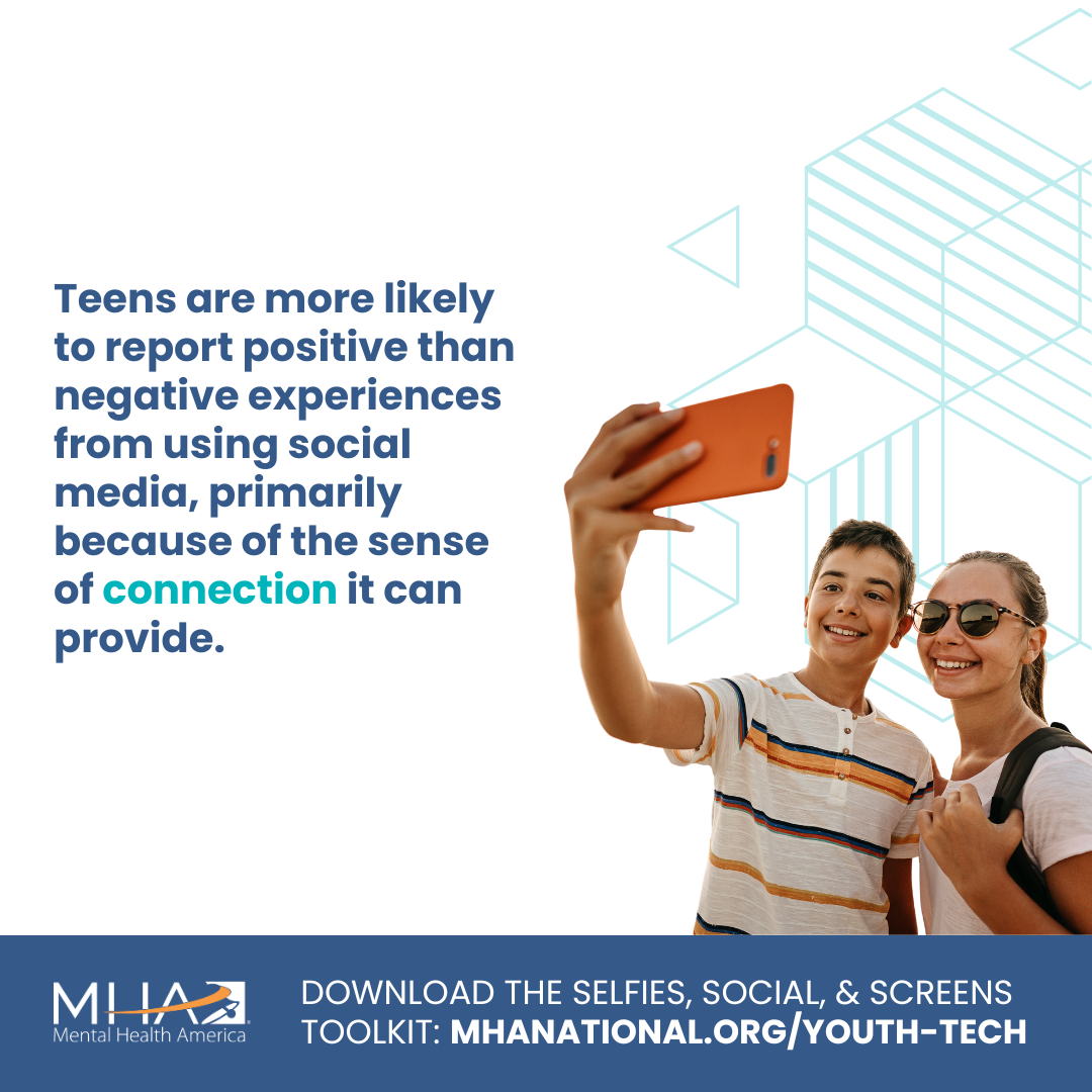 Teens are more likely to report positive than negative experiences from using social media...