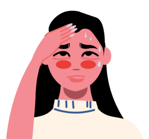 illustration of person sweating