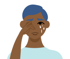 illustration of person crying