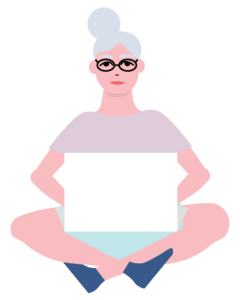 illustration of person on laptop
