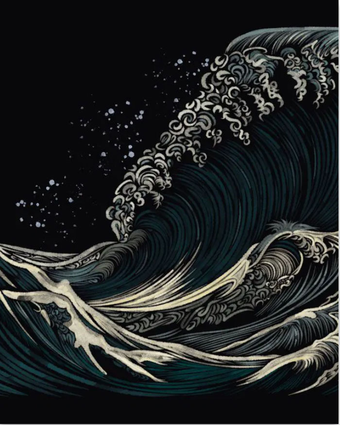 art of a wave by Carlos from The Giving Gallery